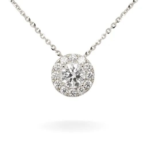 Halo Diamond Slider Pendant in 950 Platinum