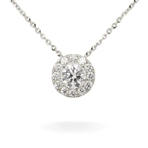 Halo Diamond Slider Pendant in 950 Platinum