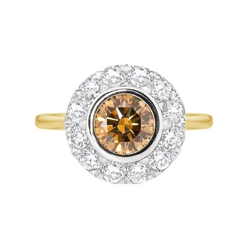 Bezel Luminosa Ring with Cog Setting in 18ct Gold