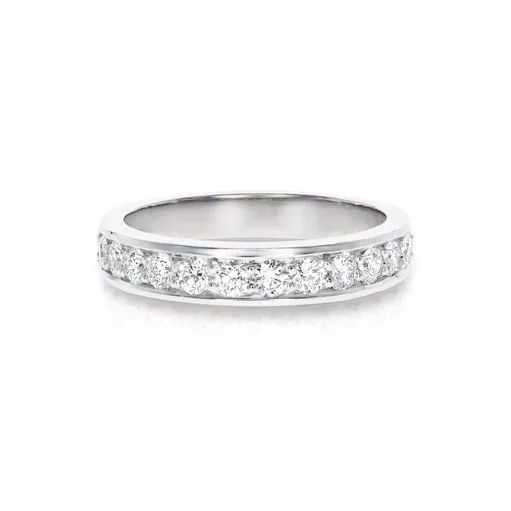 Infinity Single Row Pave Eternity Ring in 18ct White Gold