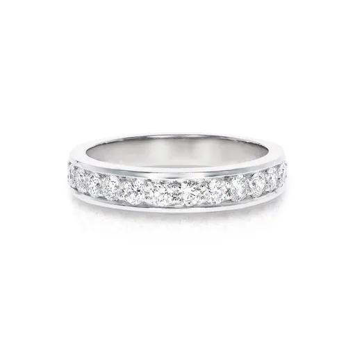 Infinity Single Row Pave Eternity Ring in 18ct White Gold