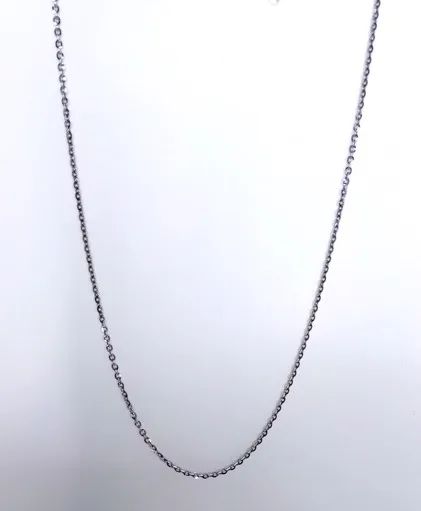 Knife Edge Belcher Chain in 18ct White Gold, 45cm with Bolt