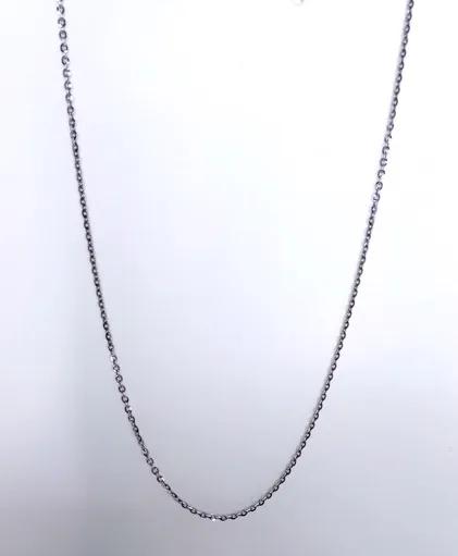 Knife Edge Belcher Chain in 18ct White Gold, 45cm with Bolt
