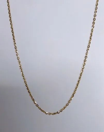 Knife Edge Oval Belcher Chain in 18ct Yellow Gold, 45cm with Bolt Ring Clasp