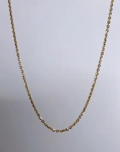 Knife Edge Oval Belcher Chain in 18ct Yellow Gold, 45cm with Bolt Ring Clasp