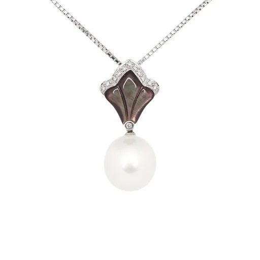 Pearl & Diamond Chain in 18ct White Gold