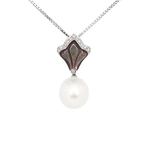 Pearl & Diamond Chain in 18ct White Gold
