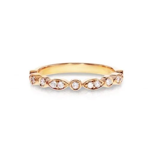 Round & Marquise Circle Set Half Eternity Ring in 18ct Rose Gold