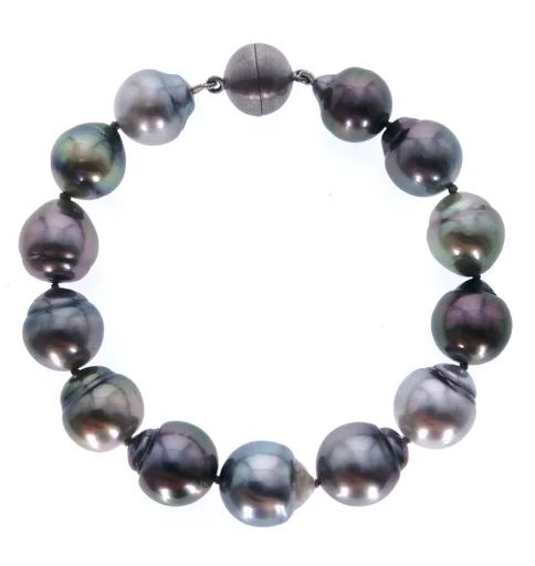 Tahitian Pearl & Sterling Silver Bracelet