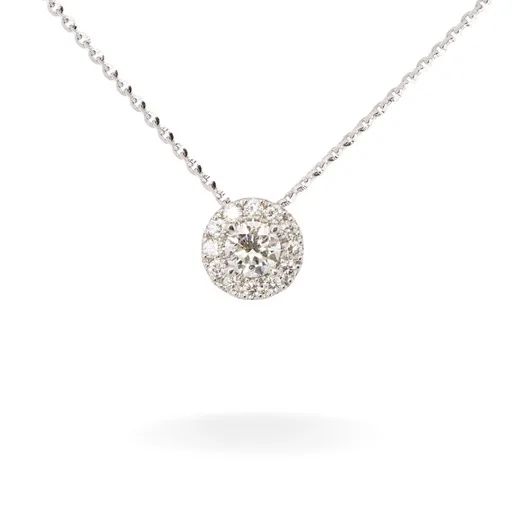 Halo Diamond Pendant Slider in 950 Platinum