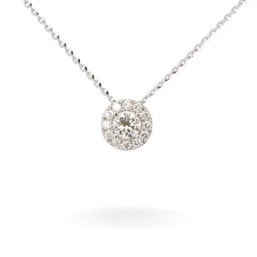 Halo Diamond Pendant Slider in 950 Platinum