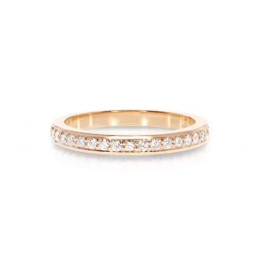 Infinity Single Row Pave Eternity Ring in 18ct Rose Gold