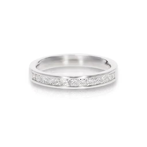 Princess Cut FGVS Channel Set Eternity Ring in 950 Platinum