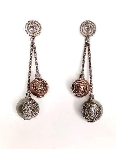 18ct White Gold Double Drop Earrings with High-Quality Natural Diamonds