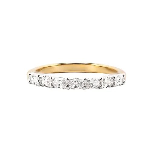 Curved Oval Wedding Band Ring in 18ct Yellow Gold