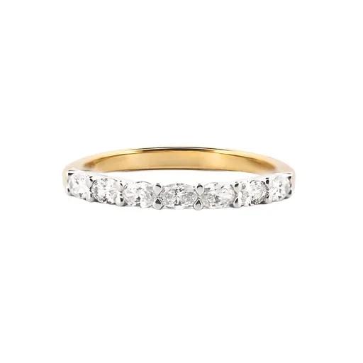 Curved Oval Wedding Band Ring in 18ct Yellow Gold