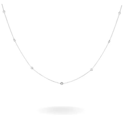 Floating Diamond Chain in 18k White Gold