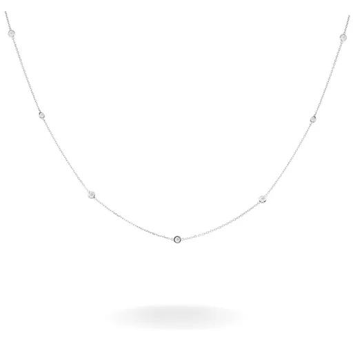 Floating Diamond Chain in 18k White Gold