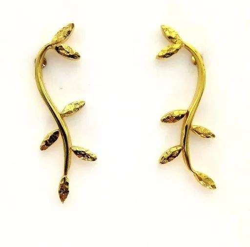 Vine-Inspired 18k Gold Earrings