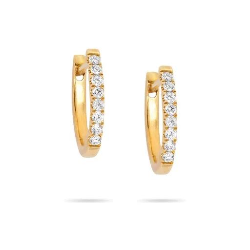 18ct Yellow Gold & Diamond Huggie Earrings