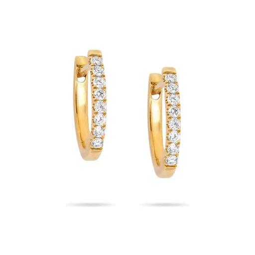 18ct Yellow Gold & Diamond Huggie Earrings