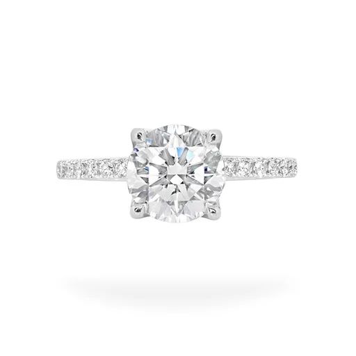 Solitaire Engagement Ring in 950 Platinum with Diamonds XXXN