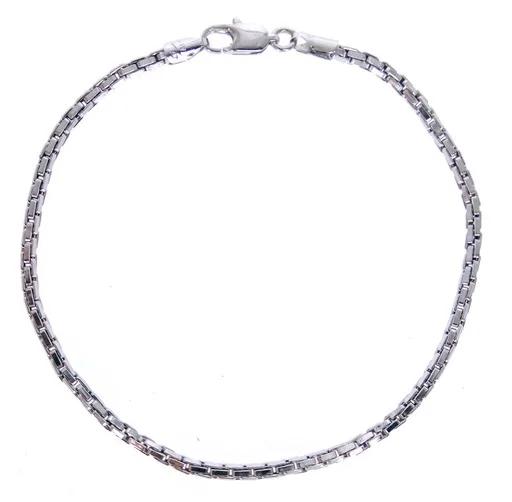 18ct White Gold Fine Box Chain Bracelet