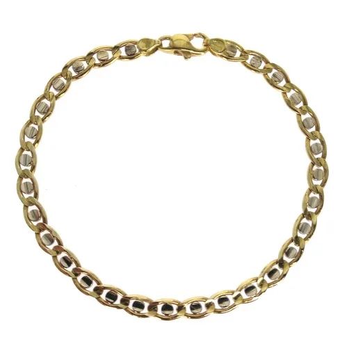 Eye Link Bracelet in 9ct Two Tone Gold, Mens