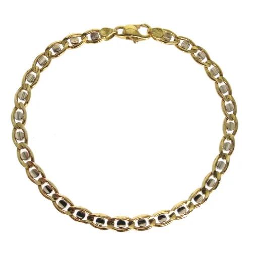 Eye Link Bracelet in 9ct Two Tone Gold, Mens