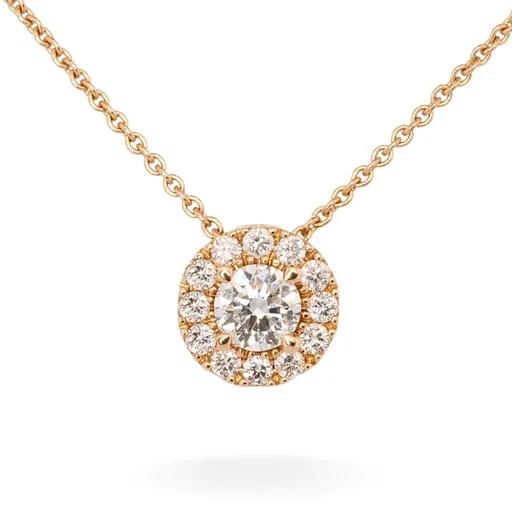 Halo Diamond Pendant Slider in 18ct Rose Gold