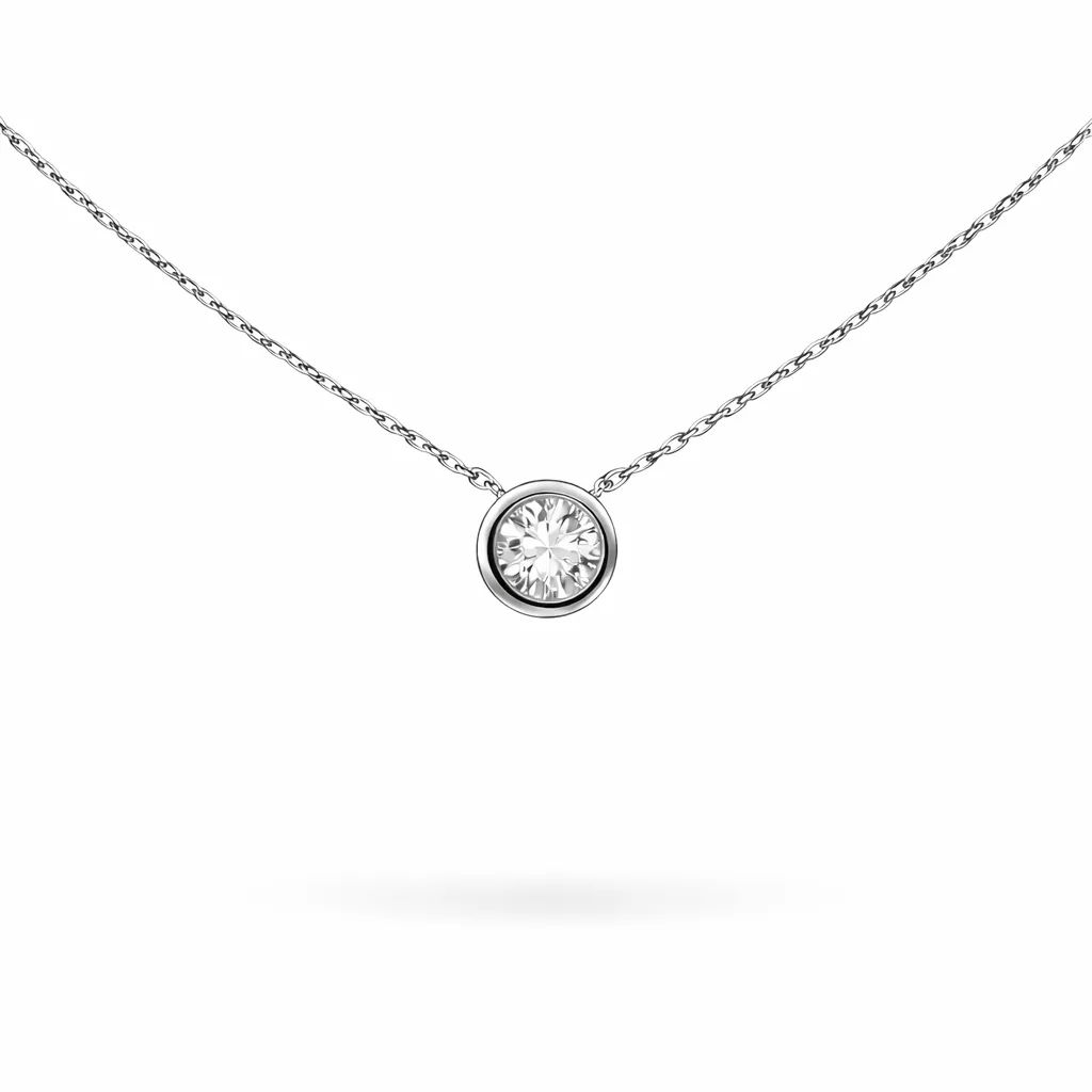 Bezel Pendant in Platinum with High-Quality Natural Diamonds